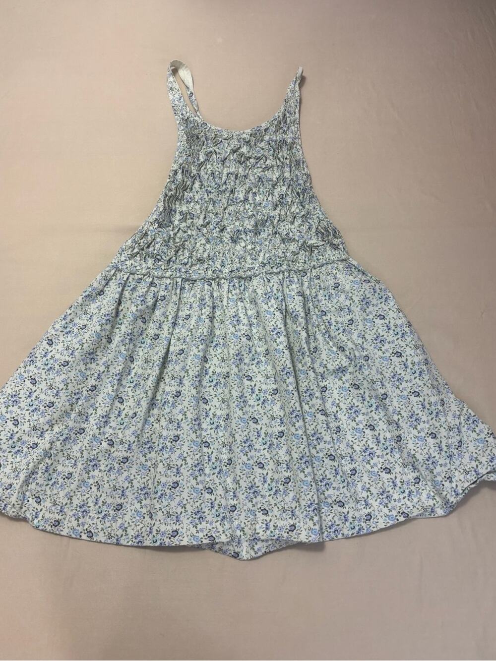 Free People Petunia Mini Backless Blue Floral  Smocked Sundress Women's Medium